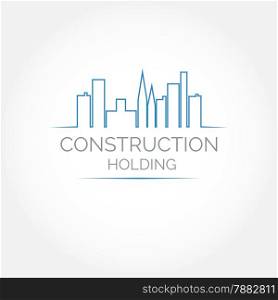 Abstract construction or real estate company logo design. Vector icon with buildings and houses