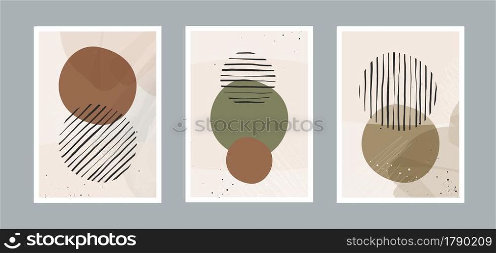 Abstract contemporary arts background with geometric balance shapes, rainbow and sun for wall decoration, postcard or brochure cover design. Vector design.