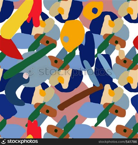 Abstract contemporary collage seamless pattern. Creative collage wallpaper. Modern vector backdrop illustration. Abstract contemporary collage seamless pattern. Creative collage wallpaper.