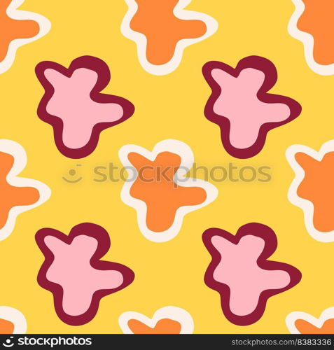 Abstract contemporary primitive figures seamless pattern. Fun doodle clouds background. Creative artistic shapes wallpaper. Primitive elements backdrop.. Abstract contemporary primitive figures seamless pattern. Fun doodle clouds background. Creative artistic shapes wallpaper. Primitive elements backdrop