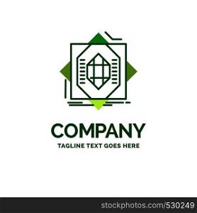 Abstract, core, fabrication, formation, forming Flat Business Logo template. Creative Green Brand Name Design.