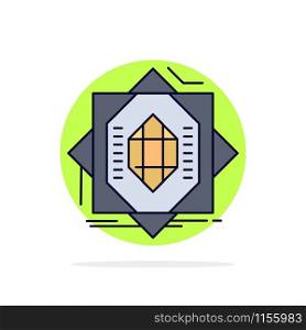 Abstract, core, fabrication, formation, forming Flat Color Icon Vector