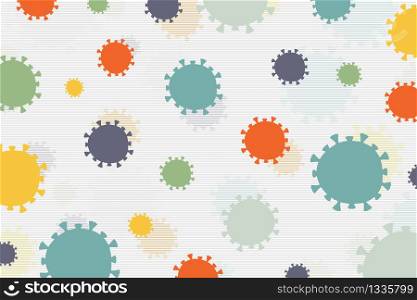 Abstract corona virus covid-19 spreading of colorful design minimal artwork background. Use for ad, poster, template design, cover background. illustration vector eps10