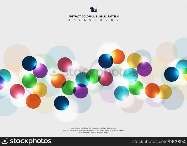 Abstract corporate tone colorful circle bubble with light glitters background. You can use for ad, poster, web, artwork, page, cover report. illustration vector eps10