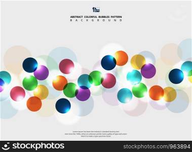Abstract corporate tone colorful circle bubble with light glitters background. You can use for ad, poster, web, artwork, page, cover report. illustration vector eps10