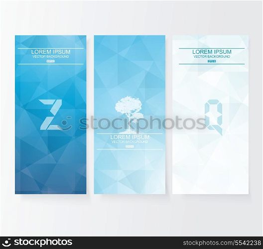 Abstract cover blue background, vector banners set.