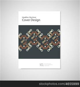 Abstract cover design, business brochure template layout, annual report, booklet or book. Chain geometric pattern.