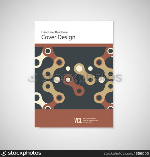 Abstract cover design, business brochure template layout, annual report, booklet or book. Chain geometric pattern.