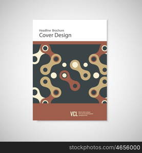 Abstract cover design, business brochure template layout, annual report, booklet or book. Chain geometric pattern.