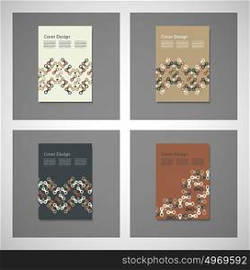 Abstract cover design, business brochure template layout, annual report, booklet or book. Chain geometric pattern. Abstract cover design, business brochure template layout, annual report, booklet or book. Chain geometric pattern.