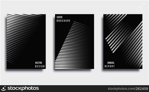 Abstract cover design. Gradient lines background for the banner, flyer, poster, brochure or other printing products. Vector illustration.. Abstract cover template design set. Vector illustration.
