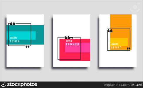 Abstract cover design. Quote box background for the banner, flyer, poster, brochure or other printing products. Vector illustration.. Abstract cover template design set. Vector illustration.