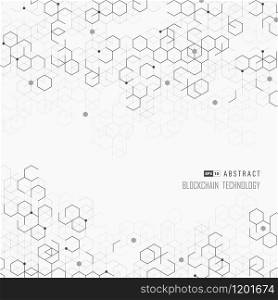 Abstract cover hexagonal geometric of blockchain design artwork. Use for cover, ad, template design, print, presentation. illustration vector eps10