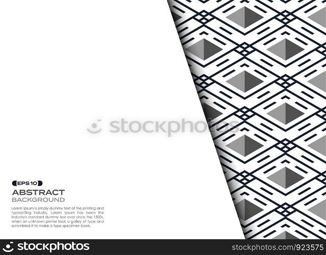 Abstract cover sheet of blue stripe line pattern square geometric background, vector eps10