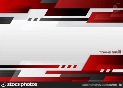 Abstract cover technology template design of gradient red black and white header. Design for modern decorative copy space of text background. illustration vector 