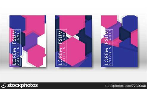Abstract cover with hexagon elements. book design concept. Futuristic business layout. Digital poster template. Design Vector - eps10