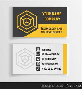 Abstract creative business card vector template with linear logo, Card creative design, business card company, identity card branding illustration. Abstract creative business card vector template with linear logo