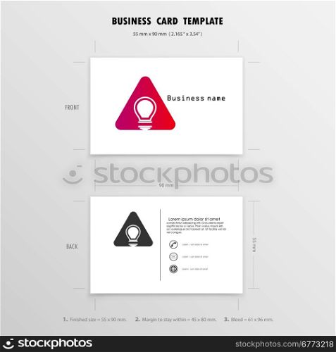 Abstract Creative Business Cards Design Template. Name Cards Symbol. Size 55 mm x 90 mm (2.165 in x 3.54 in).Vector illustration