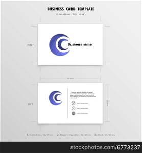 Abstract Creative Business Cards Design Template. Name Cards Symbol. Size 55 mm x 90 mm (2.165 in x 3.54 in).Vector illustration