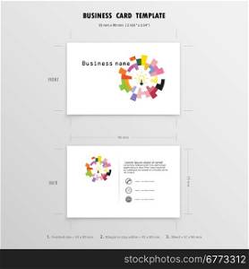 Abstract Creative Business Cards Design Template. Name Cards Symbol. Size 55 mm x 90 mm (2.165 in x 3.54 in). Vector illustration