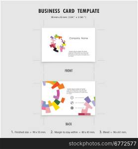 Abstract Creative Business Cards Design Template, Size 90mmx55mm (3.54 in x 2.165 in). Name Cards Symbol. Vector illustration