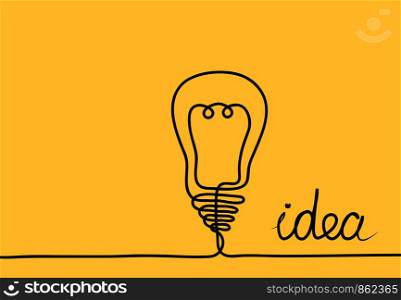 Abstract creative concept background with idea light electric bulb. Vector illustration.