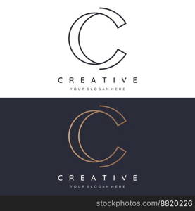 Abstract creative design element initial letter C monogram or modern geometry. Elegant, minimalist and modern letter C. Logo for business, business and company cards.