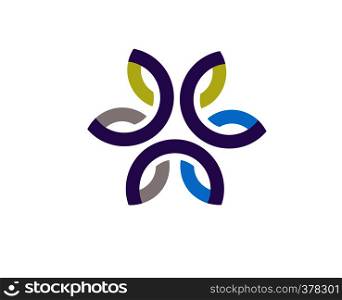 abstract creative geometric connected color technology logo