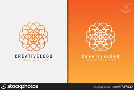 Abstract Creative Logo Design Based From Circular Round Lines. Geometric Colorful Lines Symbol. Vector Logo Illustration. Graphic Design Element.