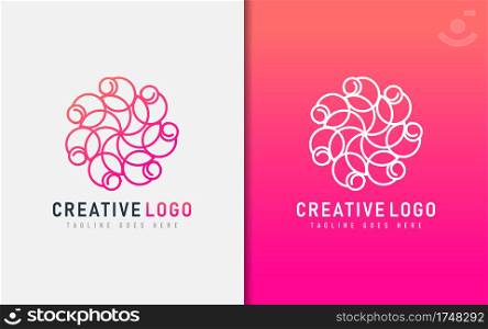 Abstract Creative Logo Design Based From Geometric Colorful Lines. Vector Logo Illustration. Graphic Design Element.
