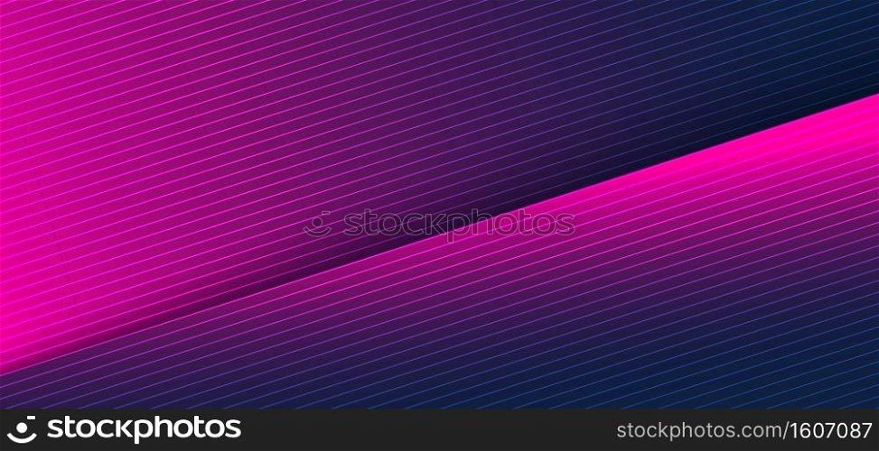 Abstract creative modern background blue and pink gradient color geometric triangle paper cut layer with shadow. Vector illustration