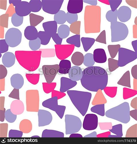 Abstract creative shapes seamless pattern. Simple design texture with chaotic painted shapes. Backdrop for textile or book covers, wallpapers, design, wrapping