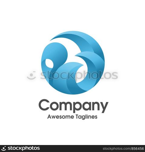 abstract creative simple circle innovation color logo concept
