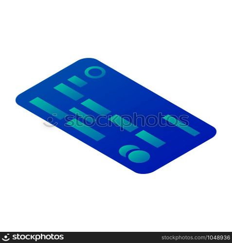 Abstract credit card icon. Isometric of abstract credit card vector icon for web design isolated on white background. Abstract credit card icon, isometric style