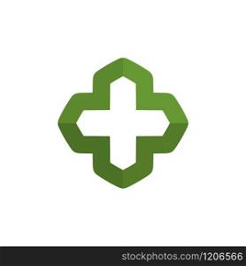 Abstract cross logo template related to medical clinic, pharmaceutical or hospital