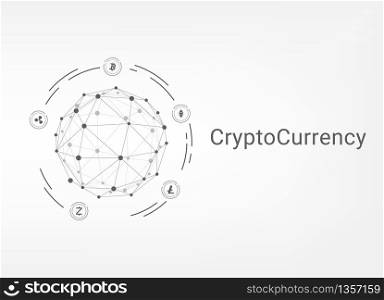 Abstract Cryptocurrency blockchain technology Background. vector Illustration.