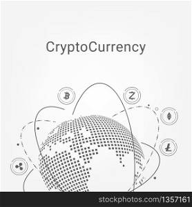 Abstract Cryptocurrency blockchain technology Background. vector Illustration.