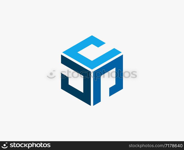 Abstract Cube Hexagon Logo Design Vector Illustration