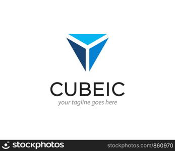 Abstract Cube Hexagon Logo Design Vector Illustration