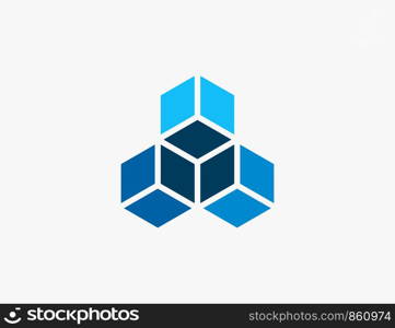 Abstract Cube Hexagon Logo Design Vector Illustration
