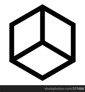 Abstract cube shape Hexagon box icon black color vector illustration flat style simple image