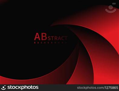 Abstract curve red overlap on black background.You can use for template brochure design. poster, banner web, flyer, etc. Vector illustration
