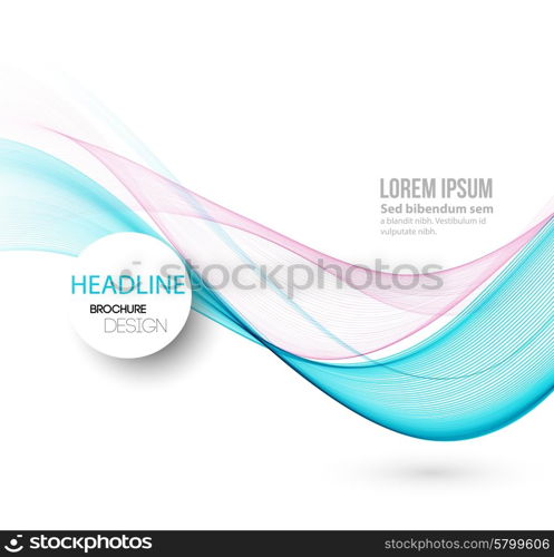 Abstract curved lines background. Template brochure design. Vector Abstract color curved lines background. Template brochure design. Smoke lines