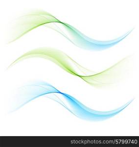 Abstract curved lines background. Template brochure design. Vector Abstract color curved lines background. Template brochure design. Set of Smoke lines