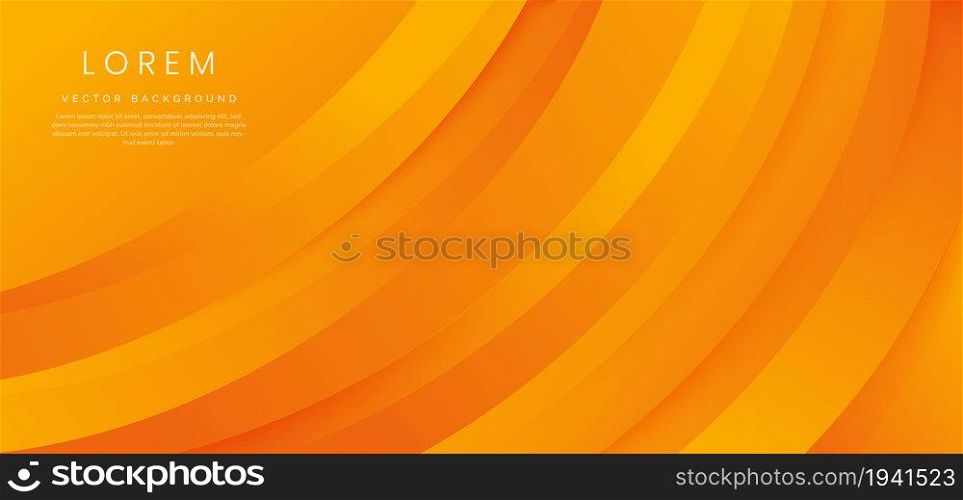 Abstract curved orange layer modern background. You can use for banner, ad, poster, template, business presentation. Vector illustration