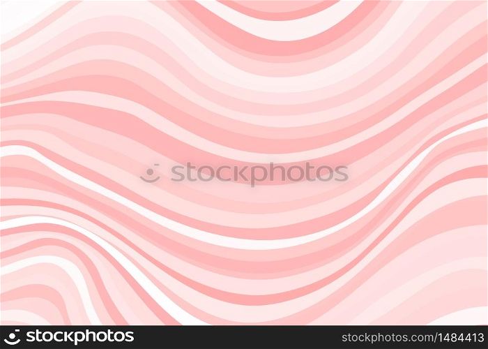 Abstract curved pink stripes on white. Abstract curved pink stripes
