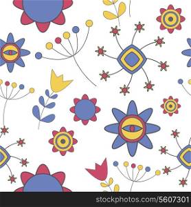 Abstract Cute Background Flower Seamless Pattern Vector Illustration