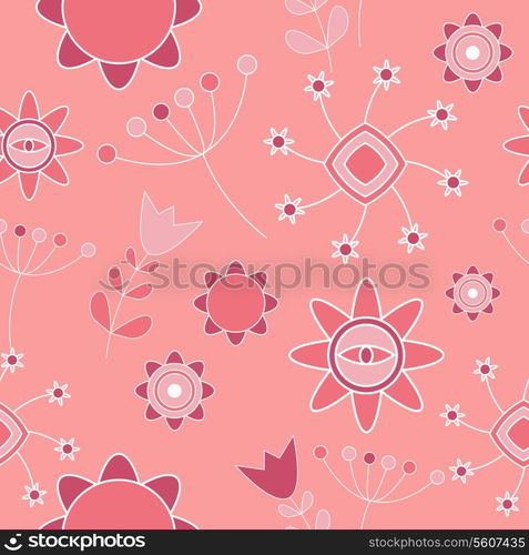 Abstract Cute Background Flower Seamless Pattern Vector Illustration