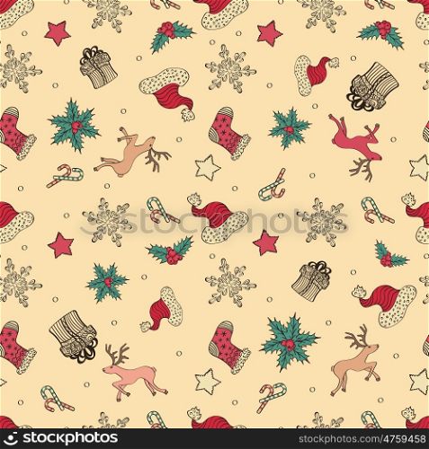 Abstract Cute Holiday Christmas Seamless Pattern