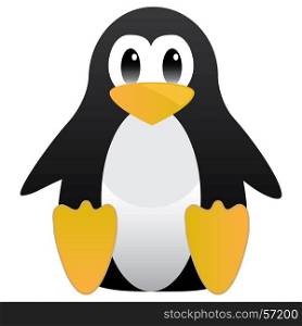 Abstract cute penguin in cartoon style. Funny image.. Abstract cute penguin in cartoon style. Funny image. Vector illustration. Vector illustration